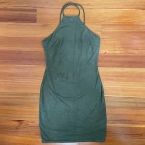 Suede Green Bodycon Dress